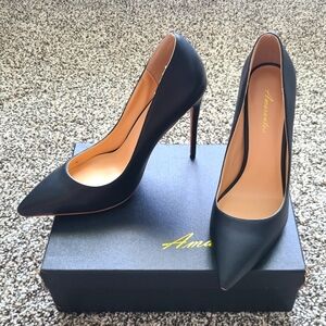 Amarantos Classic Black Stiletto Pumps Size 10 Medium (B, M)